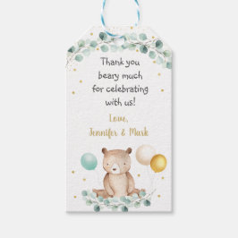 ベアーグリーンリー金ゴールド男女兼用ベビーシャワー ギフトタグ