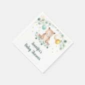 ベアーグリーンリー金ゴールド男女兼用ベビーシャワー スタンダードカクテルナプキン (角)