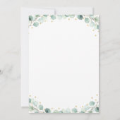 ベアーグリーンリー金ゴールド男女兼用ベビーシャワー 招待状 (裏面)