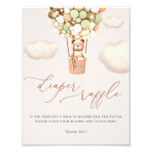 ベアーグリーン金ゴールドバルーンおむつラッフルサイン フォトプリント            (正面)