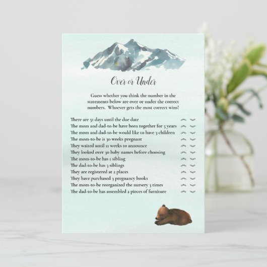 ベアーゲームの上または下での森林の冒険 招待状 (スタンド正面)