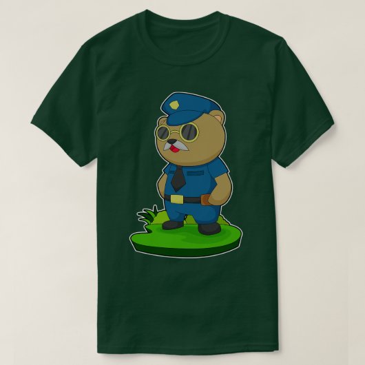 ベアーコップのサングラス警察 Tシャツ (デザイン正面)