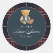 ベアーサッカー名門私立校風ののベビーシャワー ラウンドシール (正面)