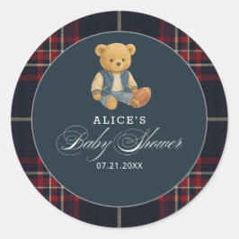 ベアーサッカー名門私立校風ののベビーシャワー ラウンドシール