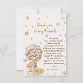 ベアーサンキューベアリー多くのヴィンテージベビーシャワーカード サンキューカード (正面)