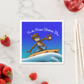 ベアーサーファー誕生日 スタンダードカクテルナプキン (インサイチュ)