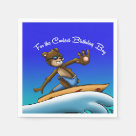 ベアーサーファー誕生日 スタンダードカクテルナプキン