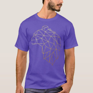 ベアーシャツ幾何学抽象芸術金ゴールドベアデザイン Tシャツ