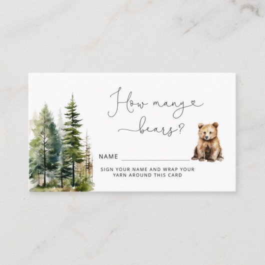 ベアーシャワーでクマの数を推測 エンクロージャーカード (正面)