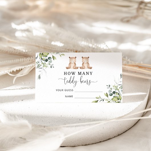ベアーシャワーはテディベアの数を推測する エンクロージャーカード