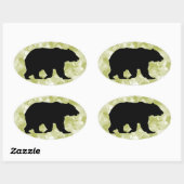 ベアーシルエットオーバルステッカー 楕円形シール (シート)