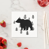 ベアーシルエットツリーズワイルダネス山 スタンダードカクテルナプキン (インサイチュ)