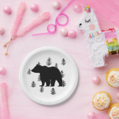 ベアーシルエットツリーズワイルダネス山 ペーパープレート (パーティー)