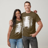 ベアーシルエットフォレスト野生動物 Tシャツ (ユニセックス)
