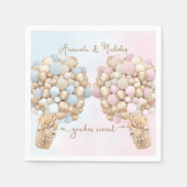 ベアージェンダーが赤ちゃんシャワーを明らかにする スタンダードカクテルナプキン (正面)