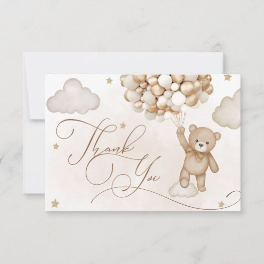 ベアージェンダー明らかに赤ちゃんシャワーありがとう サンキューカード (正面)