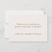 ベアージェンダー明らかに赤ちゃんシャワーありがとう サンキューカード (裏面)