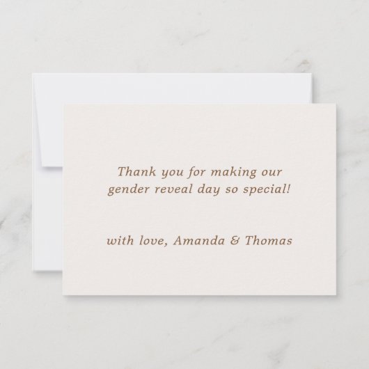 ベアージェンダー明らかに赤ちゃんシャワーありがとう サンキューカード (裏面)