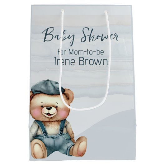 ベアージャンベビーシャワー抱き枕 ミディアムペーパーバッグ (裏面)