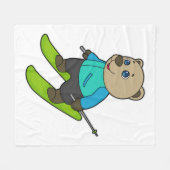 ベアースキースキー フリースブランケット (正面(横))