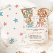 ベアースターとバルーンのピンクブルージェンダーの表示 招待状