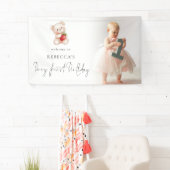 ベアーストロベリーフォトウェルカムベリーファースト誕生日 横断幕 (インサイチュ)