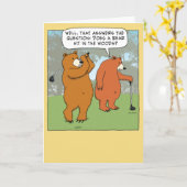 ベアーズおもしろいゴルフ誕生日 カード (黄色い花)