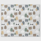 ベアーズインザフォレストパターンパンダTeddy Polar Bear ラッピングペーパー (フラット)