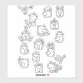 ベアーズキュートウィンターホリデーズラインアート シール (シート)