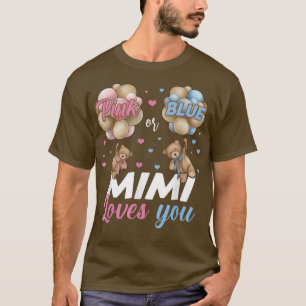 ベアーズピンクまたはブルーMimi愛する性別を明かす Tシャツ