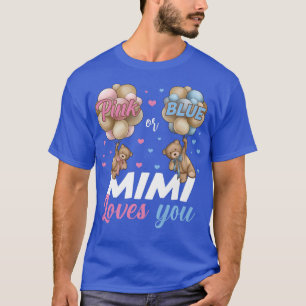 ベアーズピンクまたはブルーMimi愛する性別を明かす Tシャツ