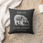 ベアーズマイスピリットアニマルおもしろい引用文チョークデザイン クッション (ブランケット)