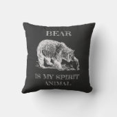 ベアーズマイスピリットアニマルおもしろい引用文チョークデザイン クッション (裏面)