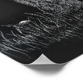 ベアーズワイルドライフ自然スケッチ白黒 ポスター (角)