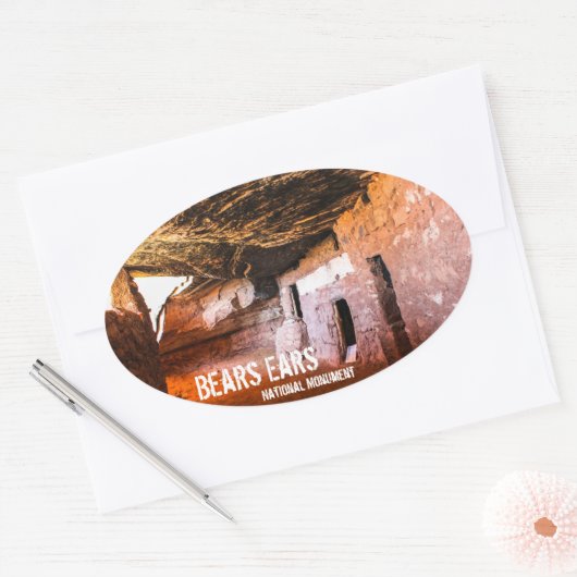 ベアーズ国定記念碑 楕円形シール (封筒)