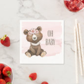 ベアーズ衣服ピンクOhベビーシャワーカクテル スタンダードカクテルナプキン (インサイチュ)