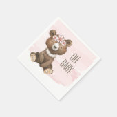 ベアーズ衣服ピンクOhベビーシャワーカクテル スタンダードカクテルナプキン (角)