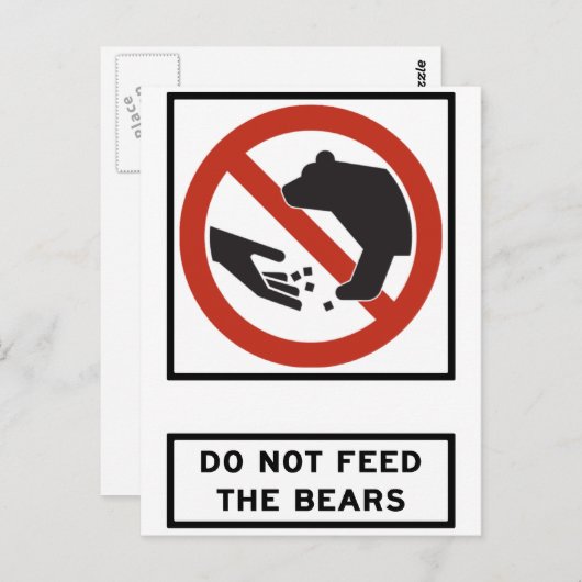 ベアーズ食べ物を与えハイウェイの標識を避ける ポストカード (正面/裏面)