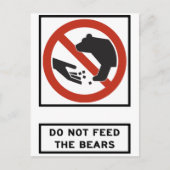 ベアーズ食べ物を与えハイウェイの標識を避ける ポストカード (正面)