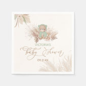 ベアーセージ緑の赤ちゃんシャワー スタンダードカクテルナプキン (正面)