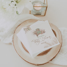 ベアーセージ緑の赤ちゃんシャワー スタンダードカクテルナプキン