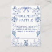 ベアーチノイスリーフローラベビーシャワーおむつラッフル エンクロージャーカード (正面)