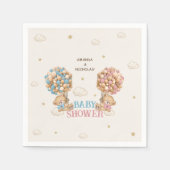 ベアーツインシャワーピンクブルーボーイガール スタンダードカクテルナプキン (正面)