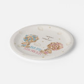 ベアーツインシャワーピンクブルー ペーパープレート (アングル)