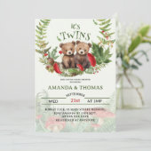 ベアーツインズウッドランドをテーマにしたベビーシャワー 招待状 (スタンド正面)