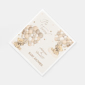 ベアーツインズブラウン男女兼用ベージュベビーシャワー スタンダードランチョンナプキン (角)