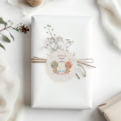 ベアーツインズボーイガールシャワーピンクブルーありがとう ラウンドシール