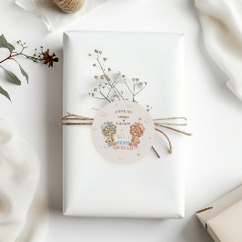 ベアーツインズボーイガールシャワーピンクブルーありがとう ラウンドシール