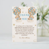 ベアーツインボーイズのシャワーパステルブルーベージュサンキュー サンキューカード (スタンド正面)