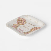 ベアーツイン女子シャワーキュートピンク ペーパープレート (傾斜あり)